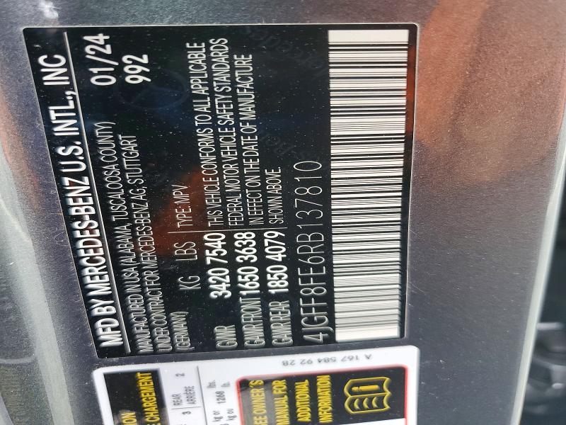 Aukcja sprzedaży 2024 Mercedes-benz Gls, vin: 4JGFF8FE6RB137810, numer aukcji: 49723446