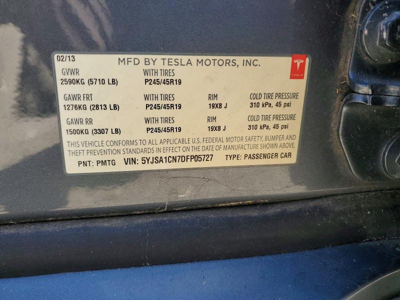 Продажа на аукционе авто 2013 Tesla Model S, vin: 5YJSA1CN7DFP05727, номер лота: 51271346