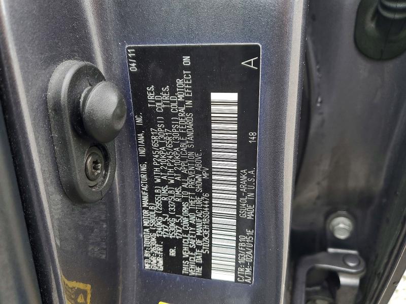 50276756 :رقم المزاد ، 5TDZK3EH1BS044476 vin ، 2011 Toyota Highlander مزاد بيع