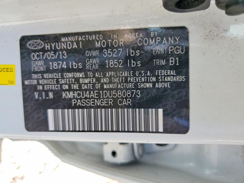 Aukcja sprzedaży 2013 Hyundai Accent, vin: KMHCU4AE1DU580873, numer aukcji: 51879046