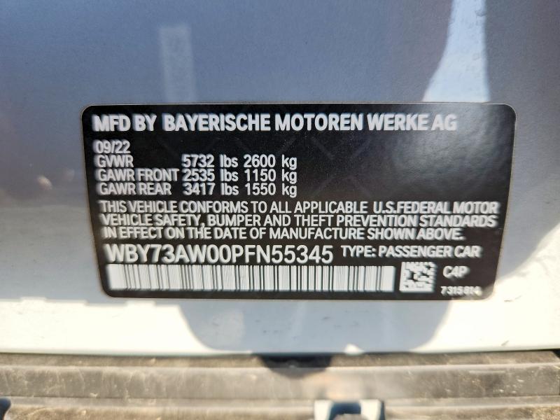 Продажа на аукционе авто 2023 Bmw I4, vin: WBY73AW00PFN55345, номер лота: 50577136