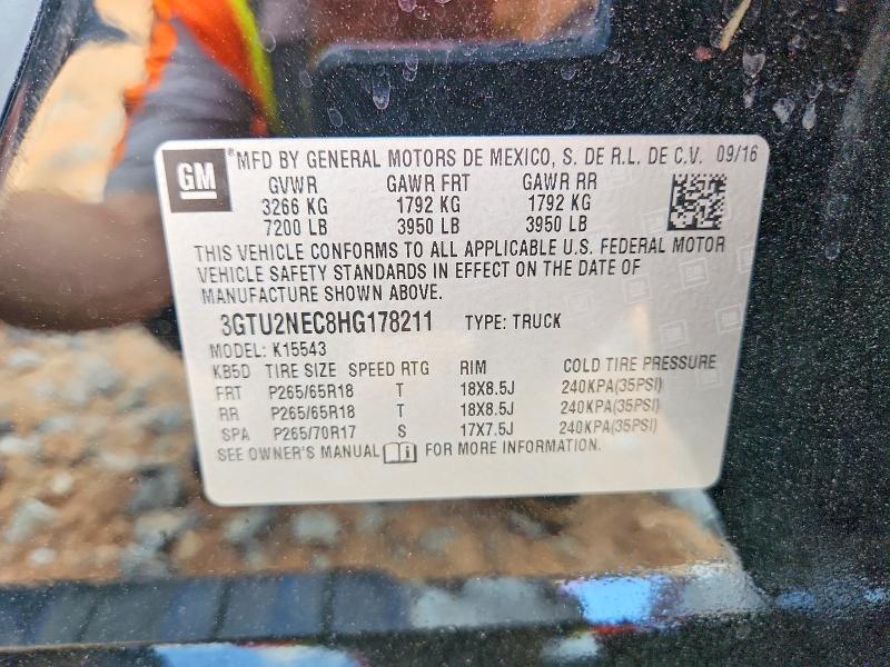 48564916 :رقم المزاد ، 3GTU2NEC8HG178211 vin ، 2017 Gmc Sierra مزاد بيع