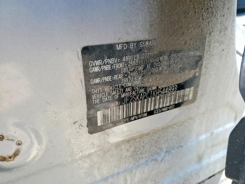 Aukcja sprzedaży 2019 Subaru Forester, vin: JF2SKAPC1KH544893, numer aukcji: 49947576