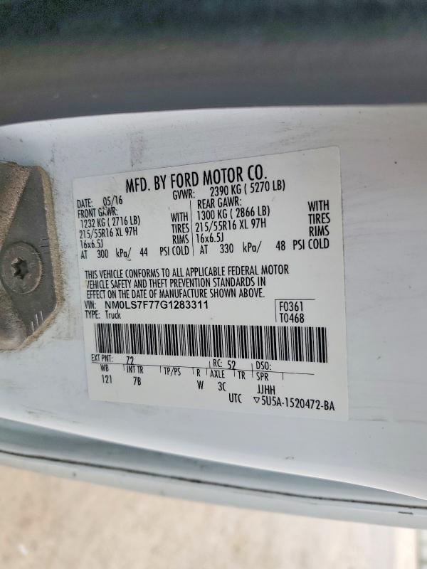 Продаж на аукціоні авто 2016 Ford Transit Connect, vin: NM0LS7F77G1283311, номер лоту: 51457506