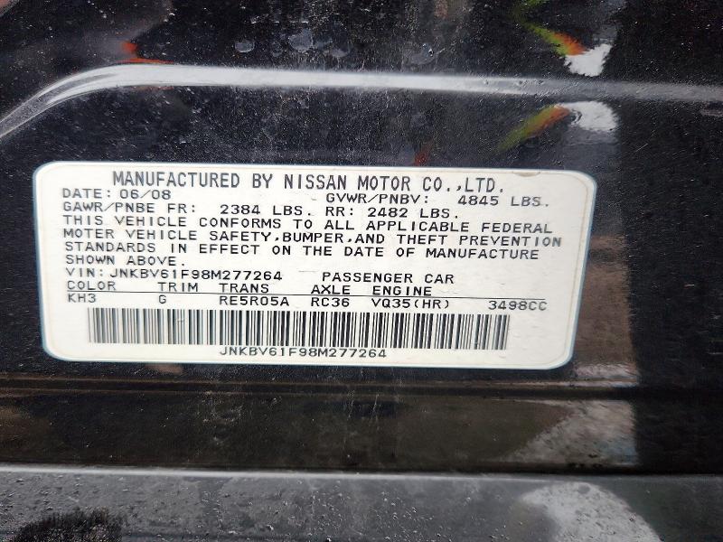 Aukcja sprzedaży 2008 Infiniti G35, vin: JNKBV61F98M277264, numer aukcji: 48314126