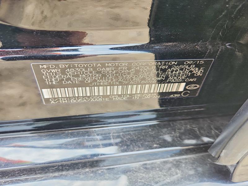 Продажа на аукционе авто 2015 Lexus Gs, vin: JTHBE1BL7FA018696, номер лота: 51486086
