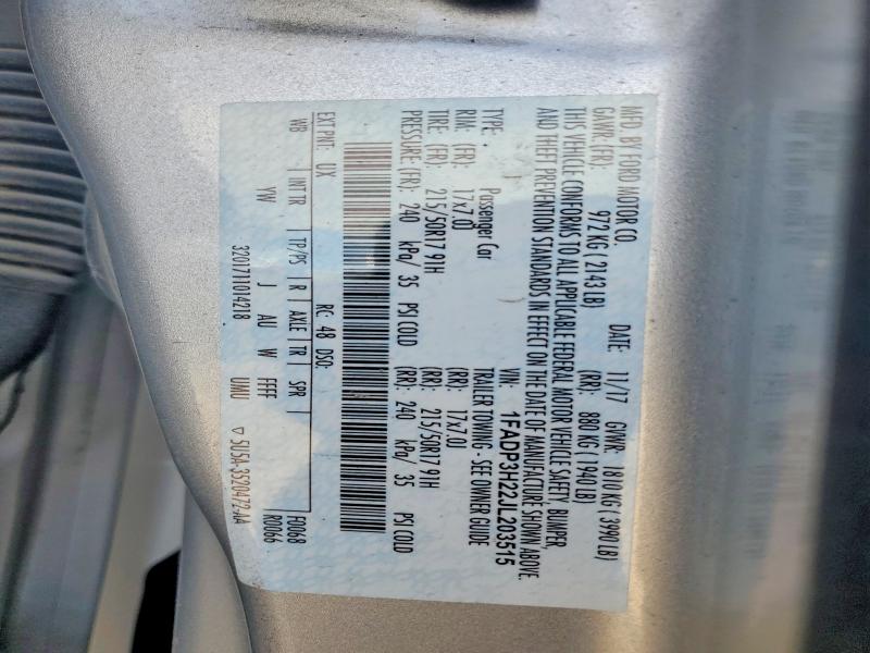 48844506 :رقم المزاد ، 1FADP3H22JL203515 vin ، 2018 Ford Focus مزاد بيع