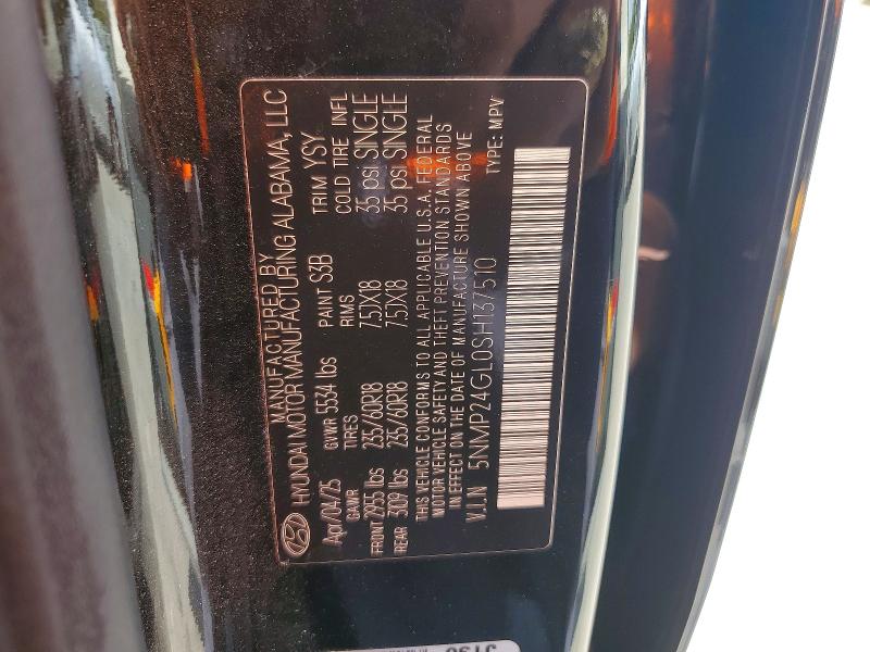2025 Hyundai Santa Fe მანქანა იყიდება აუქციონზე, vin: 5NMP24GL0SH137510, აუქციონის ნომერი: 50618176