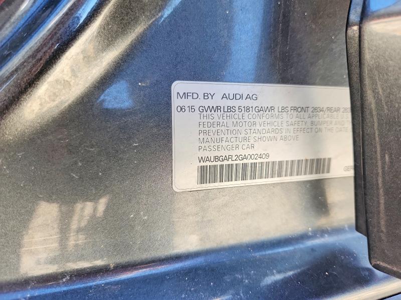Продажа на аукционе авто 2016 Audi S4, vin: WAUBGAFL2GA002409, номер лота: 50499966