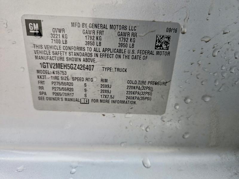 Продажа на аукционе авто 2016 Gmc Sierra, vin: 1GTV2MEH5GZ426407, номер лота: 48617666