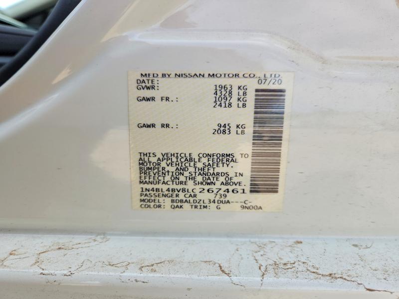 Aukcja sprzedaży 2020 Nissan Altima, vin: 1N4BL4BV8LC267461, numer aukcji: 48971976