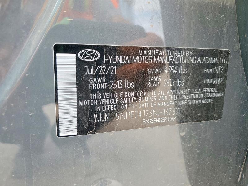 Aukcja sprzedaży 2022 Hyundai Sonata, vin: 5NPEJ4J23NH137311, numer aukcji: 49951416