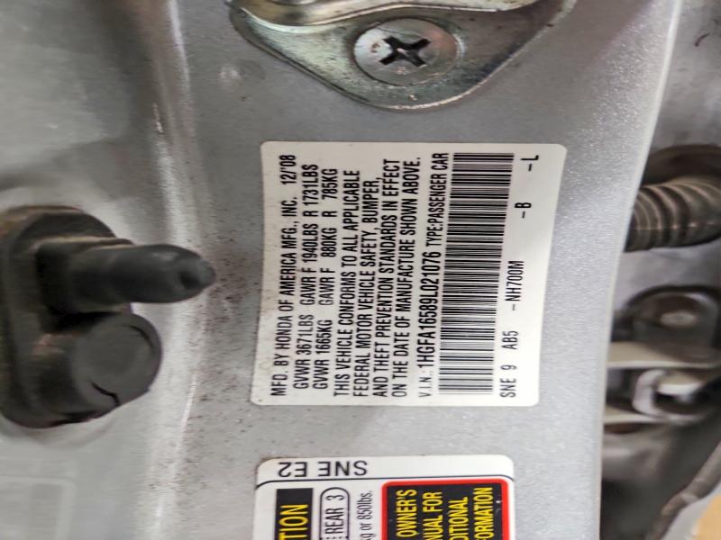 Продажа на аукционе авто 2009 Honda Civic Lx, vin: 1HGFA16589L021076, номер лота: 50445356
