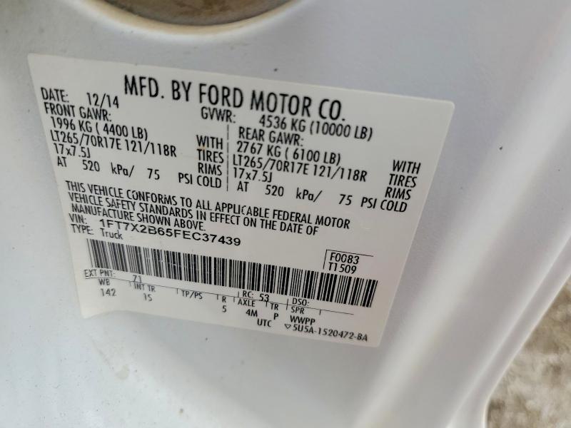 51820196 :رقم المزاد ، 1FT7X2B65FEC37439 vin ، 2015 Ford F250 مزاد بيع