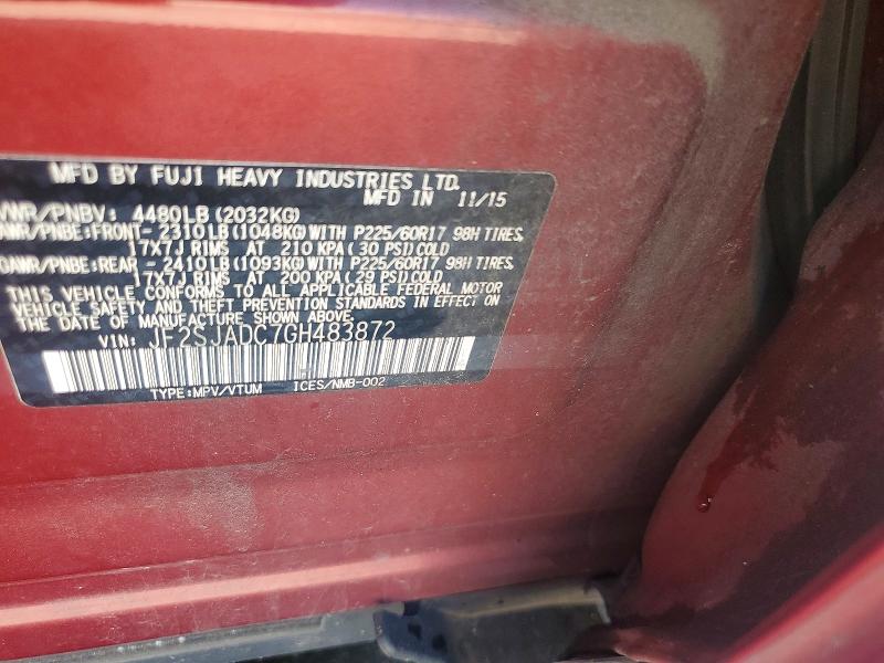 Aukcja sprzedaży 2016 Subaru Forester, vin: JF2SJADC7GH483872, numer aukcji: 49677006