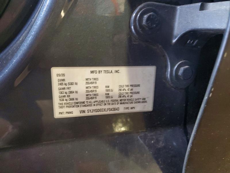 Auction sale of the 2020 Tesla Model Y, vin: 5YJYGDEEXLF043843, lot number: 50735976