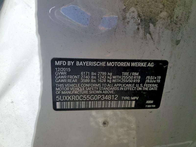 Aukcja sprzedaży 2016 Bmw X5, vin: 5UXKR0C55G0P34812, numer aukcji: 51324396