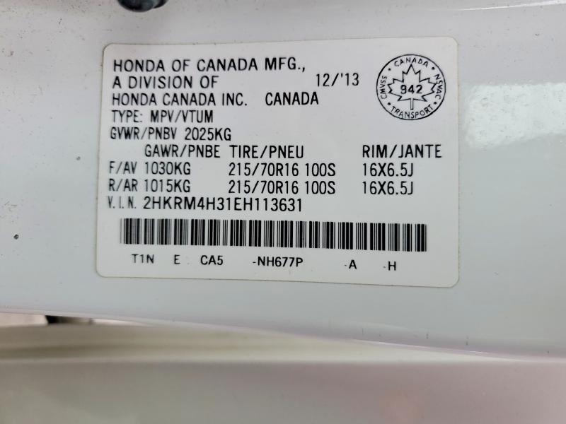 48785256 :رقم المزاد ، 2HKRM4H31EH113631 vin ، 2014 Honda Cr-v مزاد بيع