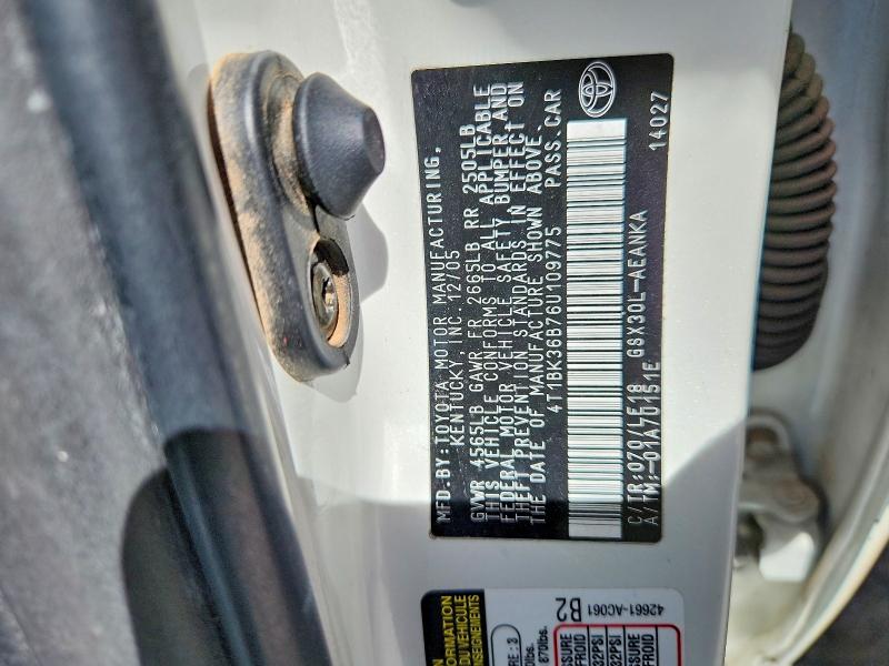 2006 Toyota Avalon მანქანა იყიდება აუქციონზე, vin: 4T1BK36B76U109775, აუქციონის ნომერი: 50366486