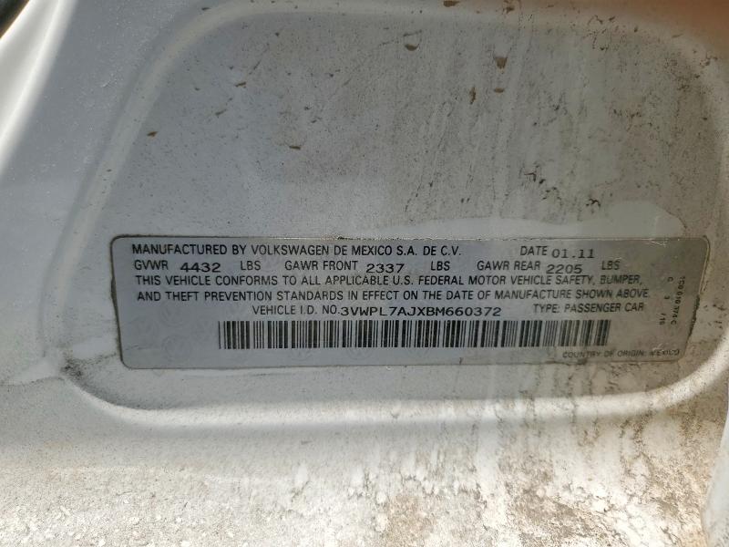 Продаж на аукціоні авто 2011 Volkswagen Jetta, vin: 3VWPL7AJXBM660372, номер лоту: 49133376