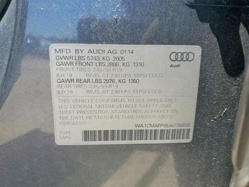 Aukcja sprzedaży 2014 Audi Q5, vin: WA1CMAFP6EA079858, numer aukcji: 50582986