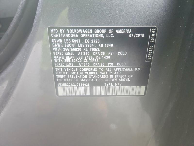 Aukcja sprzedaży 2018 Volkswagen Atlas, vin: 1V2NR2CA2JC589028, numer aukcji: 48196986