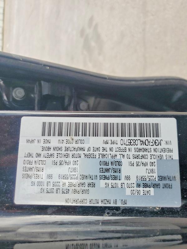 Продаж на аукціоні авто 2020 Mazda Cx-5, vin: JM3KFADM4L0836710, номер лоту: 49997146