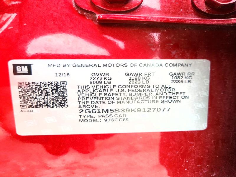 48444776 :رقم المزاد ، 2G61M5S39K9127077 vin ، 2019 Cadillac Xts مزاد بيع