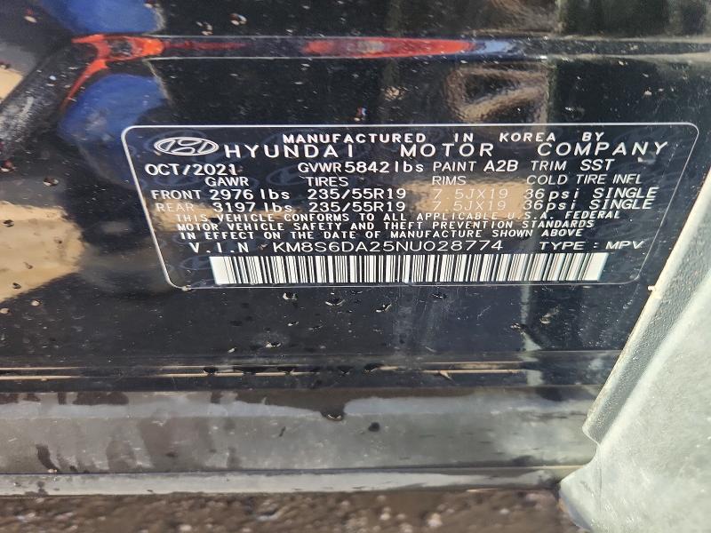 Продажа на аукционе авто 2022 Hyundai Santa Fe, vin: KM8S6DA25NU028774, номер лота: 49438526