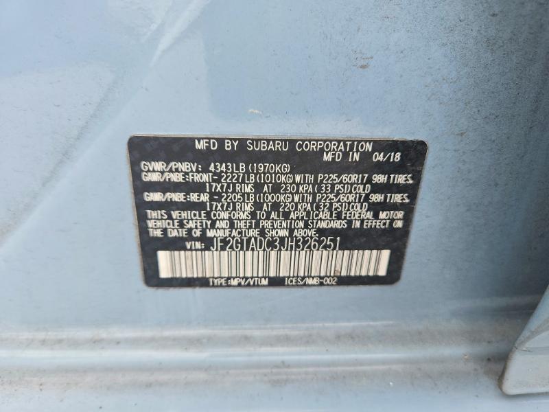 Продажа на аукционе авто 2018 Subaru Crosstrek, vin: JF2GTADC3JH326251, номер лота: 48875066