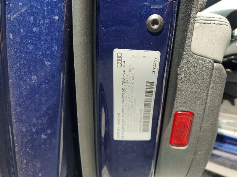 47704496 :رقم المزاد ، WAUC4CF50JA125675 vin ، 2018 Audi S5 مزاد بيع