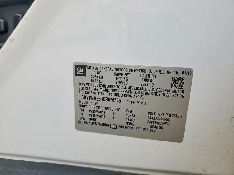 2013 Cadillac Srx მანქანა იყიდება აუქციონზე, vin: 3GYFNAE38DS576576, აუქციონის ნომერი: 48475456