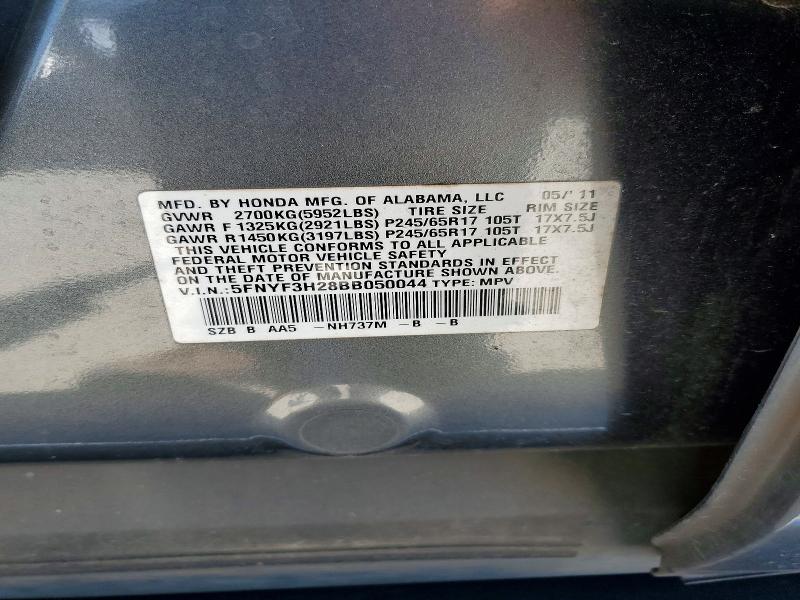 Aukcja sprzedaży 2011 Honda Pilot, vin: 5FNYF3H28BB050044, numer aukcji: 48965916
