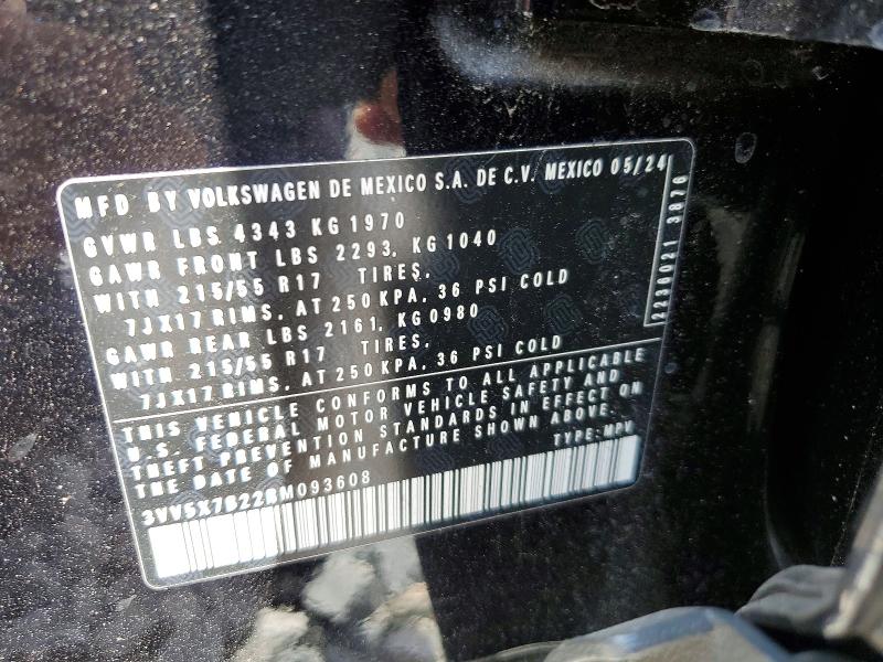 50461306 :رقم المزاد ، 3VV5X7B22RM093608 vin ، 2024 Volkswagen Taos مزاد بيع