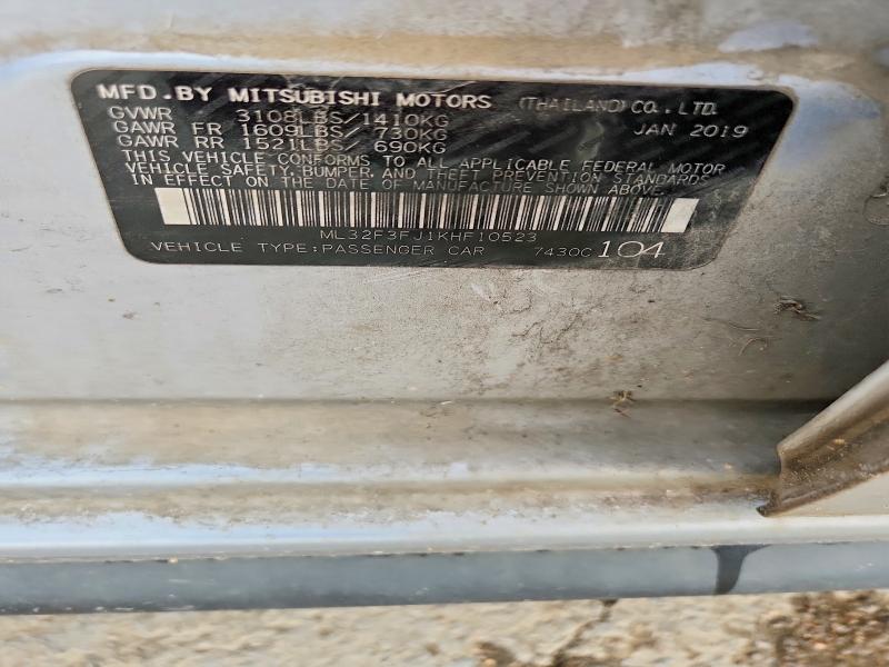 Aukcja sprzedaży 2019 Mitsubishi Mirage, vin: ML32F3FJ1KHF10523, numer aukcji: 50913366
