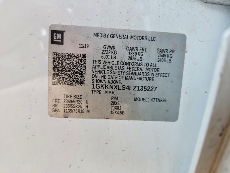 Продаж на аукціоні авто 2020 Gmc Acadia, vin: 1GKKNXLS4LZ135227, номер лоту: 50363436