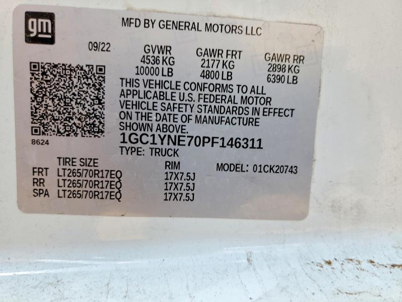 2023 Chevrolet Silverado მანქანა იყიდება აუქციონზე, vin: 1GC1YNE70PF146311, აუქციონის ნომერი: 51114186