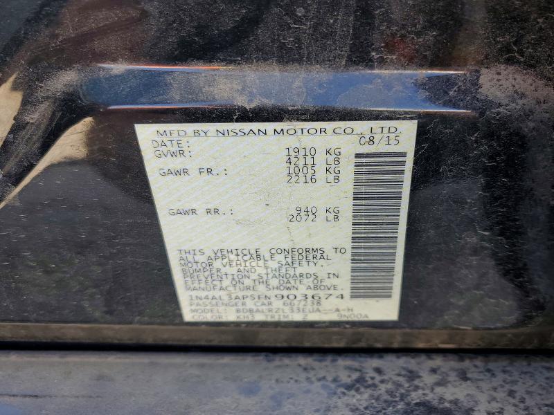 Продажа на аукционе авто 2015 Nissan Altima, vin: 1N4AL3AP5FN903674, номер лота: 50978086