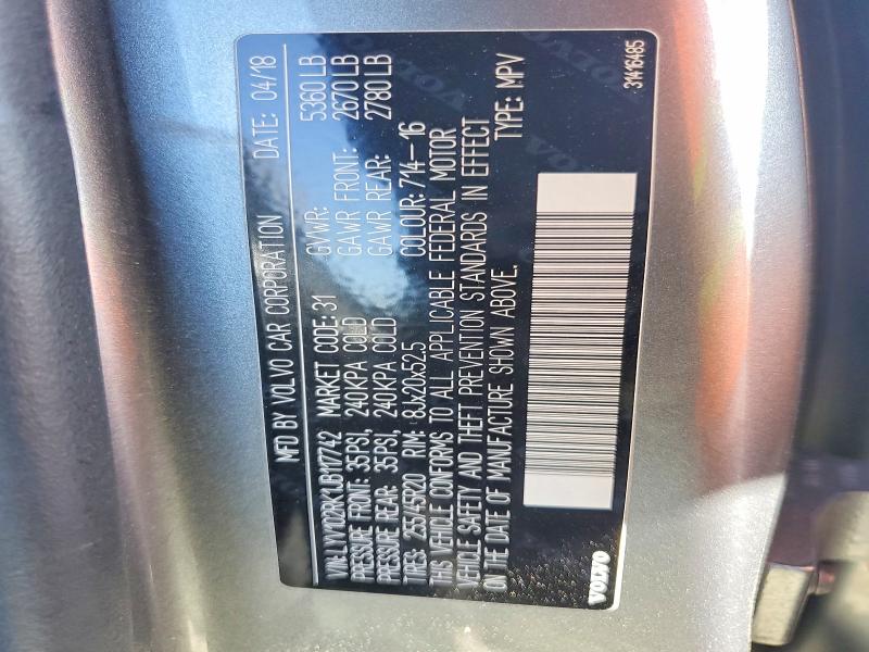Продажа на аукционе авто 2018 Volvo Xc60, vin: LYV102RK1JB117742, номер лота: 52020426