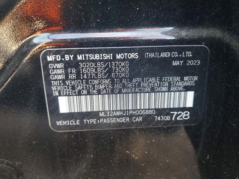 Продаж на аукціоні авто 2023 Mitsubishi Mirage, vin: ML32AWHJ1PH006880, номер лоту: 50878856