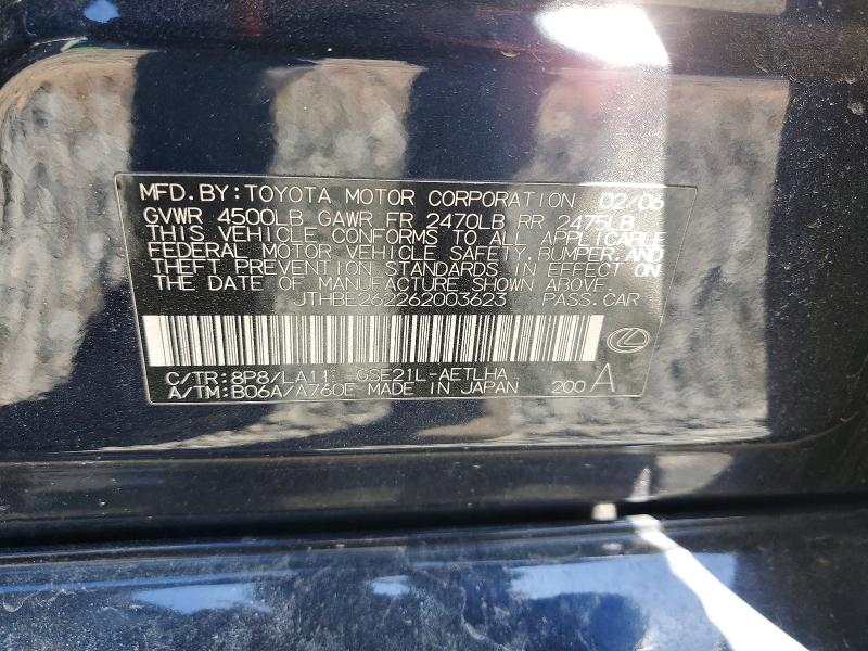 Продажа на аукционе авто 2006 Lexus Is, vin: JTHBE262262003623, номер лота: 50590866