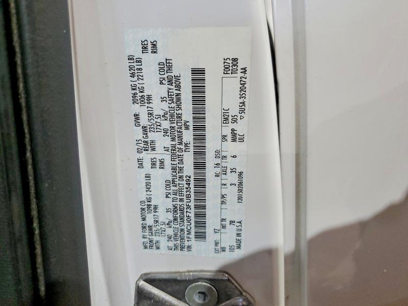 Продажа на аукционе авто 2015 Ford Escape, vin: 1FMCU0F73FUB35492, номер лота: 50730336