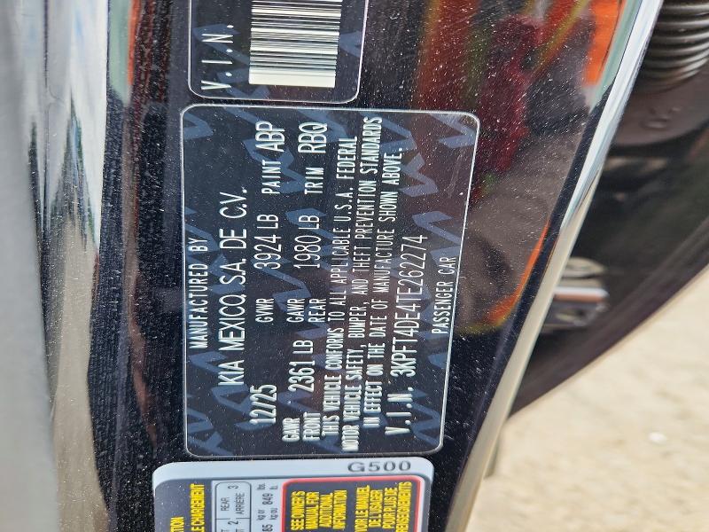 Aukcja sprzedaży 2026 Kia K4, vin: 3KPFT4DE4TE262274, numer aukcji: 49369006