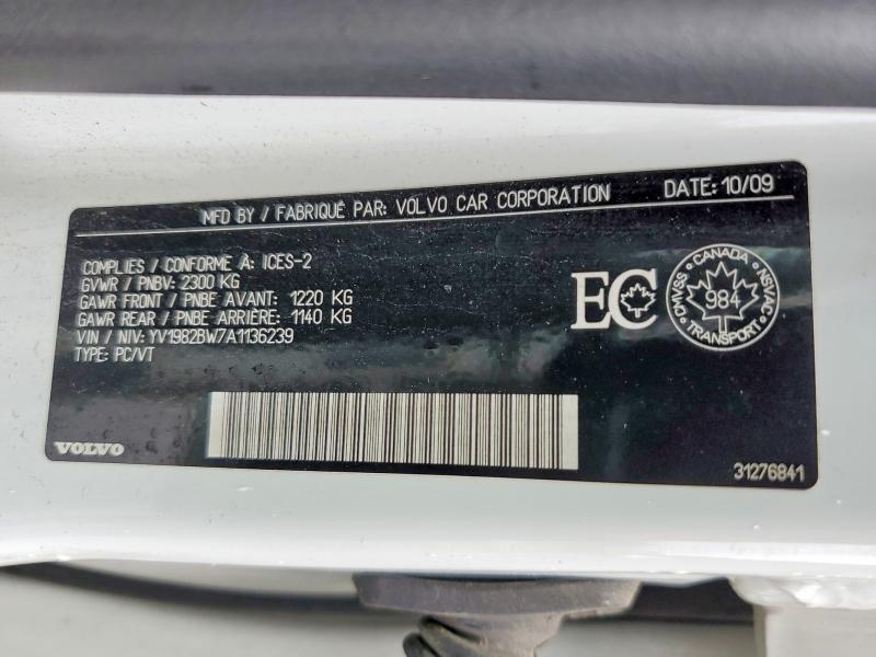 49843486 :رقم المزاد ، YV1982BW7A1136239 vin ، 2010 Volv V70 مزاد بيع