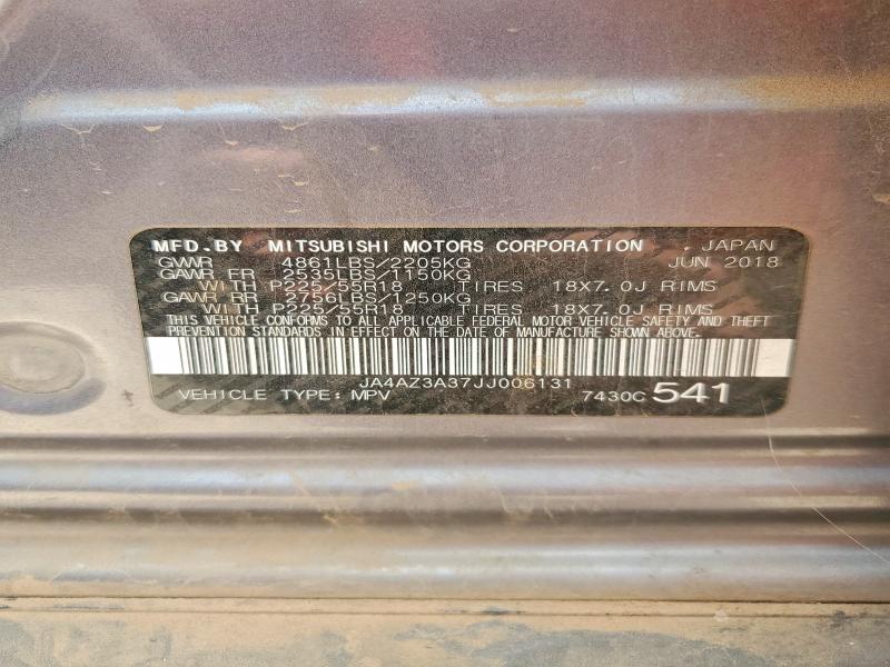 Aukcja sprzedaży 2018 Mitsubishi Outlander, vin: JA4AZ3A37JJ006131, numer aukcji: 51951186
