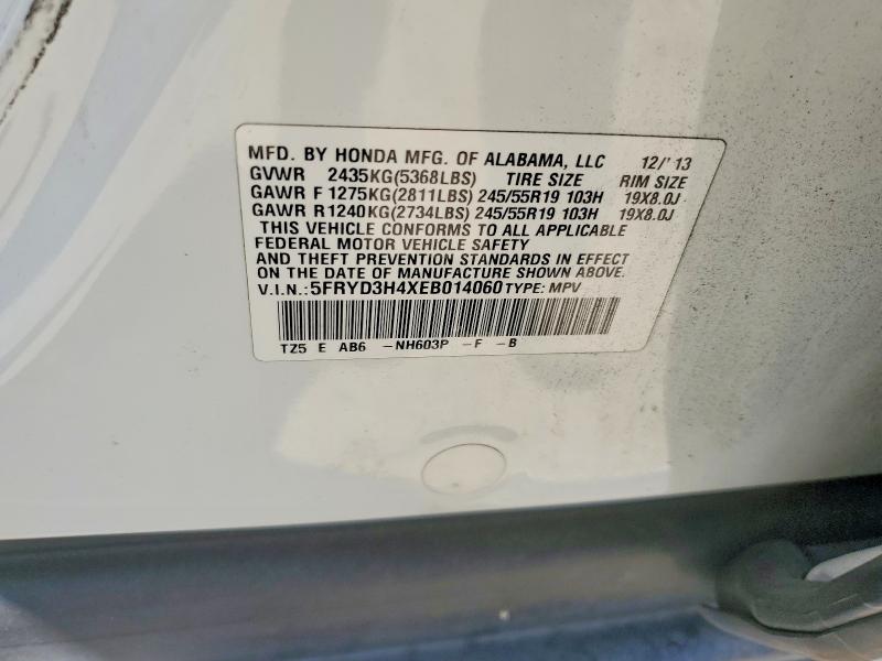 2014 Acura Mdx მანქანა იყიდება აუქციონზე, vin: 5FRYD3H4XEB014060, აუქციონის ნომერი: 51075846