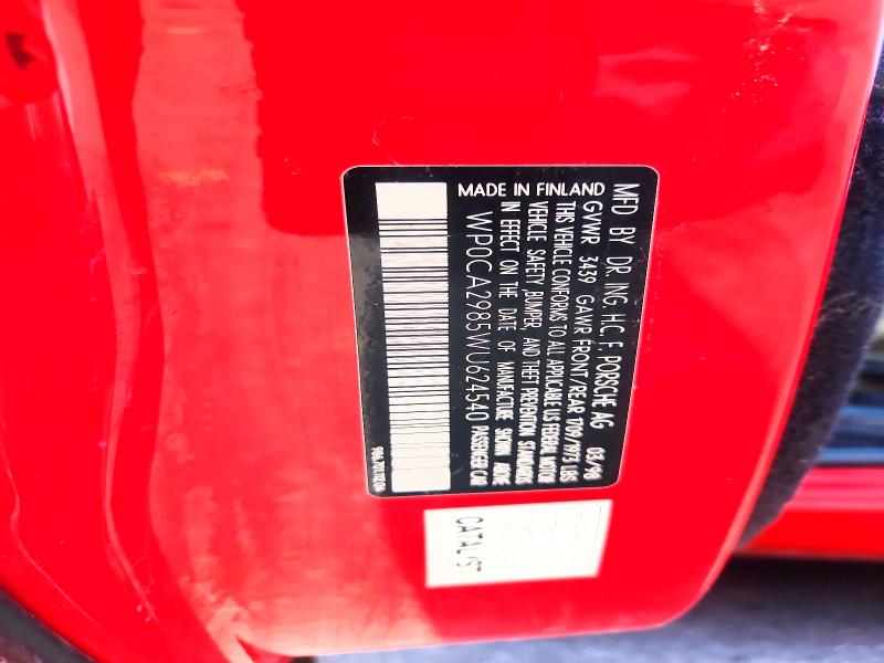 Продажа на аукционе авто 1998 Porsche Boxster, vin: WP0CA2985WU624540, номер лота: 49538956