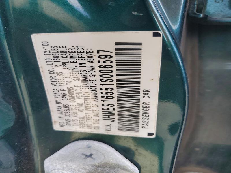 Продаж на аукціоні авто 2001 Honda Civic, vin: JHMES16551S006597, номер лоту: 49083286