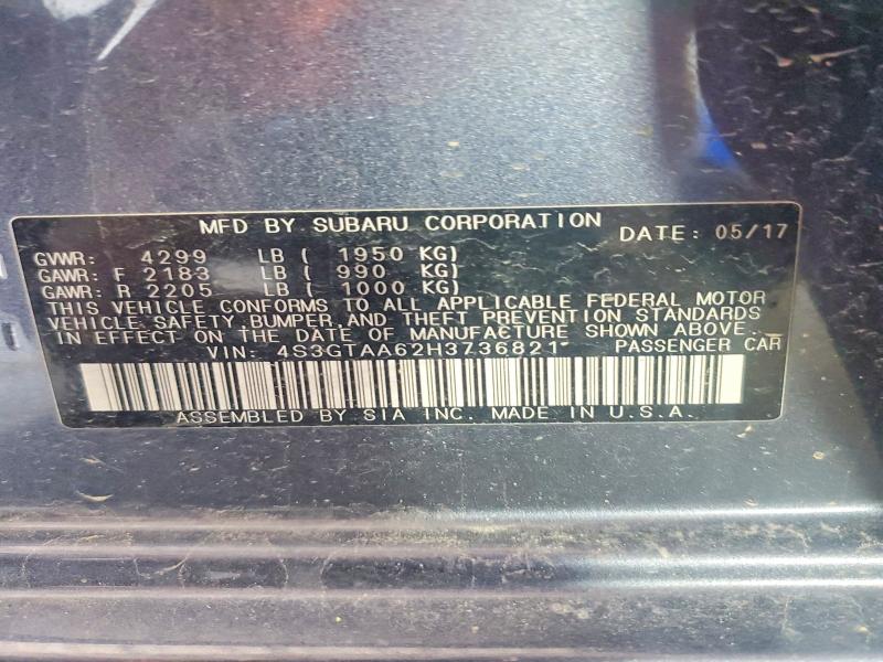 Aukcja sprzedaży 2017 Subaru Impreza, vin: 4S3GTAA62H3736821, numer aukcji: 50123336