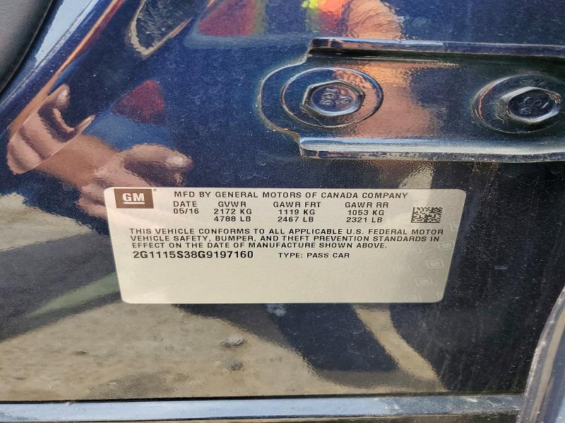 Aukcja sprzedaży 2016 Chevrolet Impala, vin: 2G1115S38G9197160, numer aukcji: 50405616